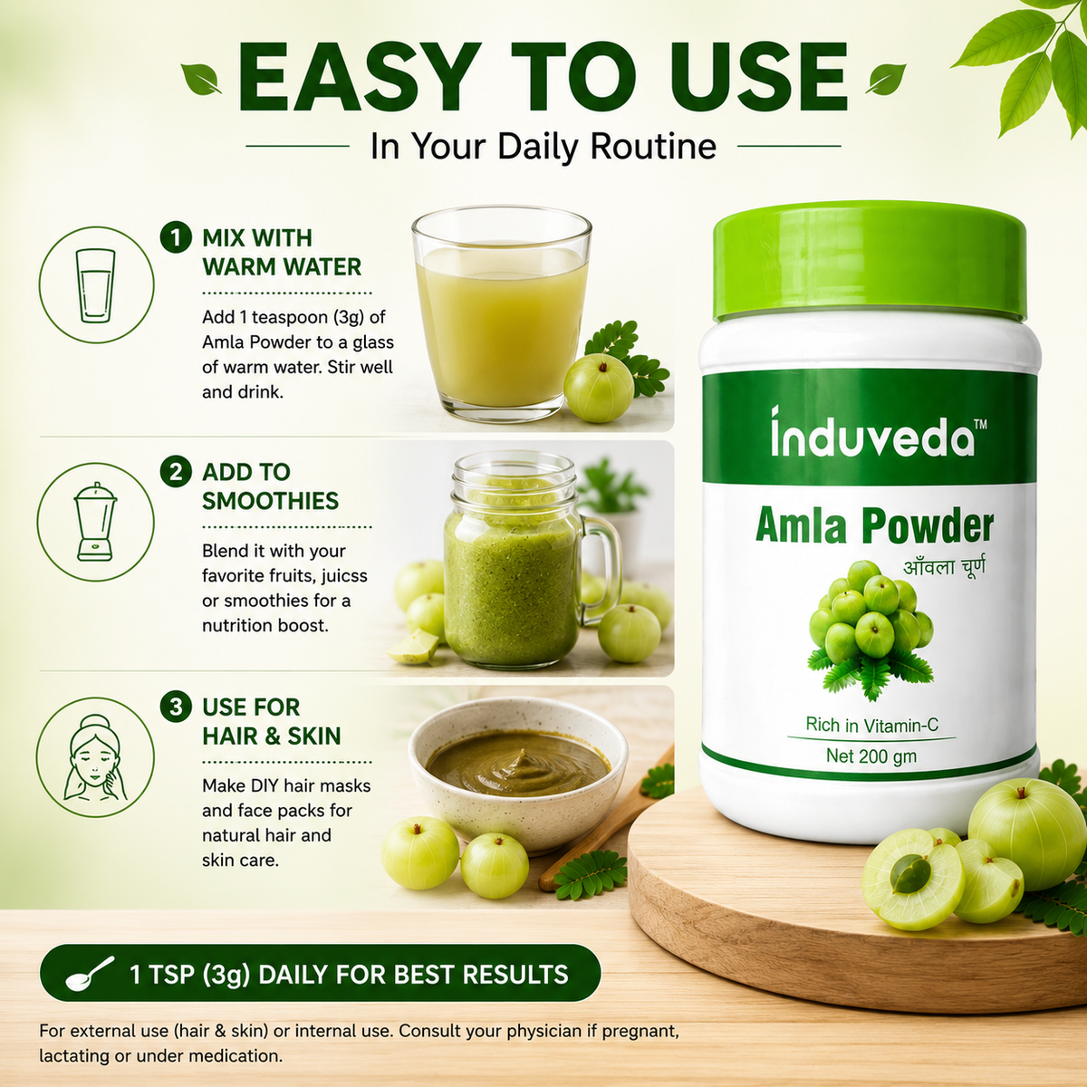 Natural Amla Powder for hair Growth & skin care